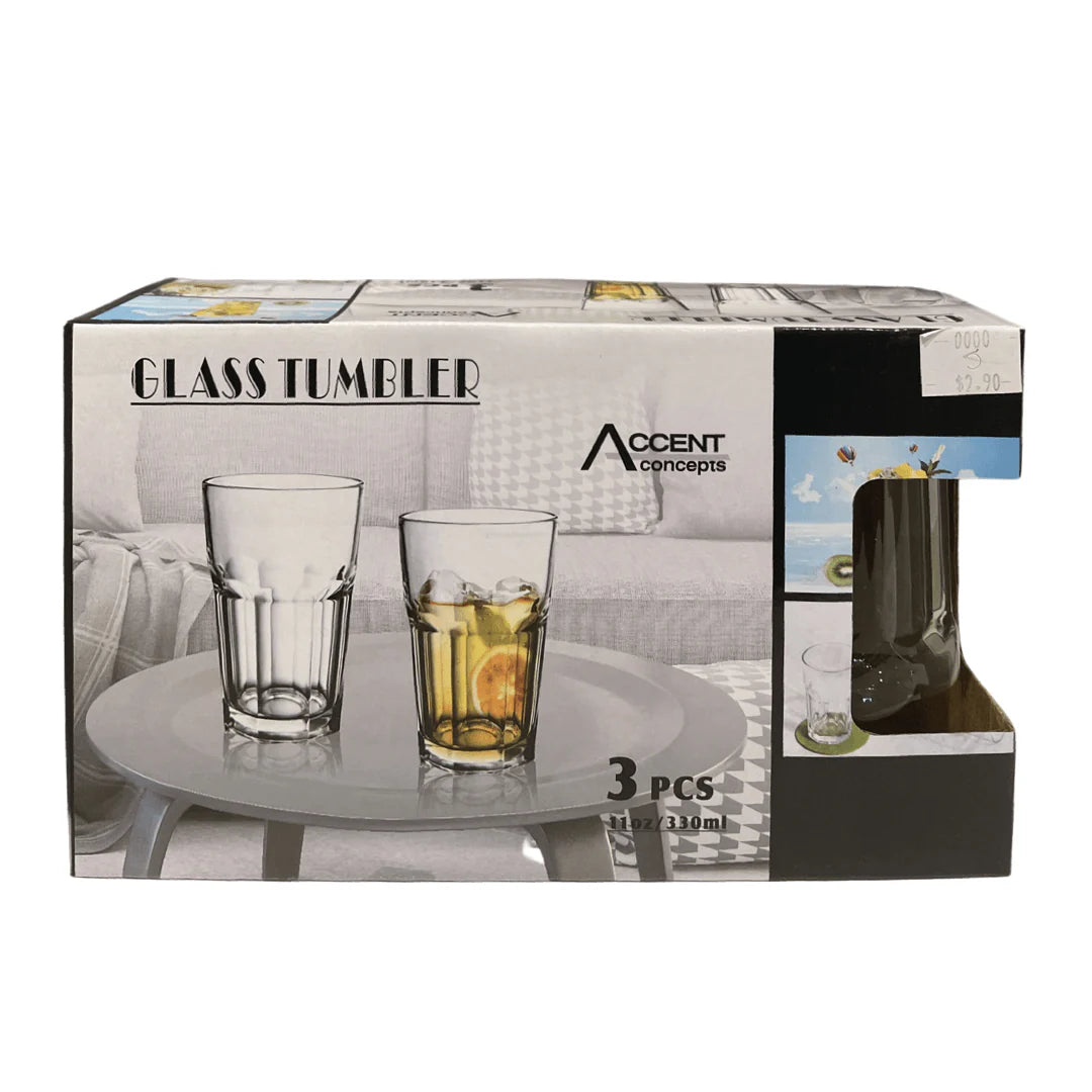 ACCENT Glass Tumblers - Set of 3