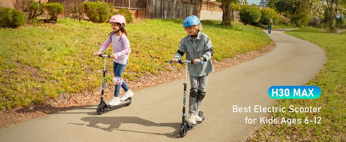 Gyroor ESA Kids Electric Scooter with Bluetooth Music &amp; LED Lights – Pink