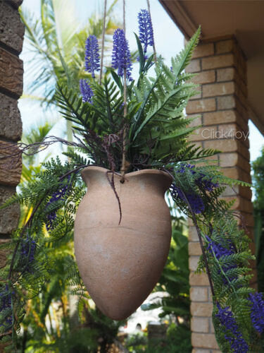 HANGING LAVENDER PLANT IN POT- ARTIFICIAL FAUX PLANT FLOWER