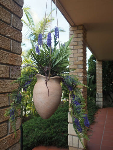 HANGING LAVENDER PLANT IN POT- ARTIFICIAL FAUX PLANT FLOWER