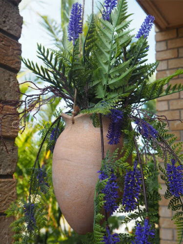 HANGING LAVENDER PLANT IN POT- ARTIFICIAL FAUX PLANT FLOWER