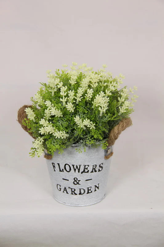 Potted Flowers with Rope Handle