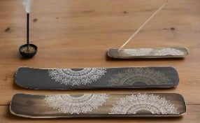 Mandala Print Timber Incense Holder