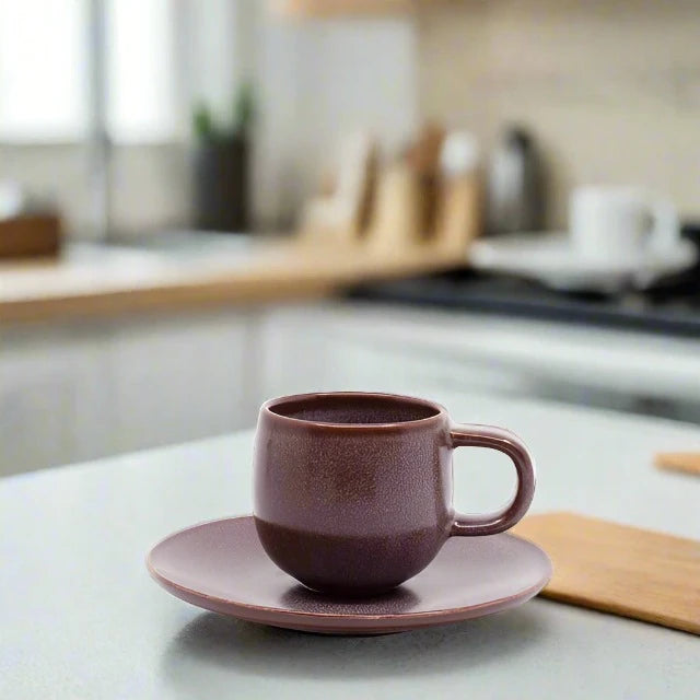 Hue Espresso Cup &amp; Saucer 85mL - Wine