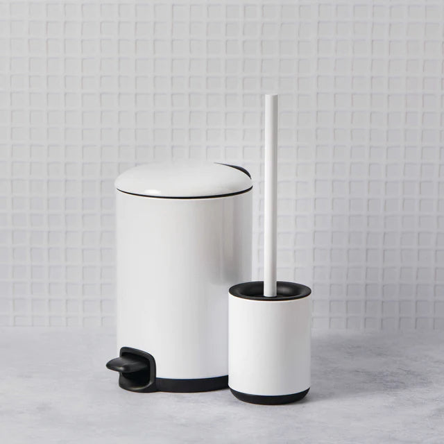 Logan Bin &amp; Toilet Brush - Set of 2 - White
