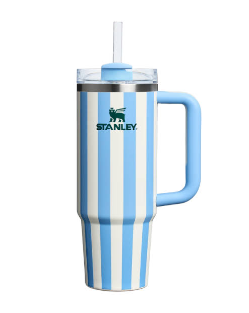 Stanley Quencher H2.0 Flow State Tumbler 40oz Cup - Stanley Cabana Blue Stripe
