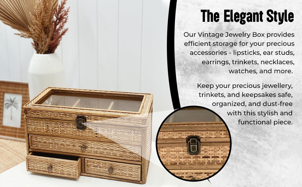 Rattan Weave Jewellery Box