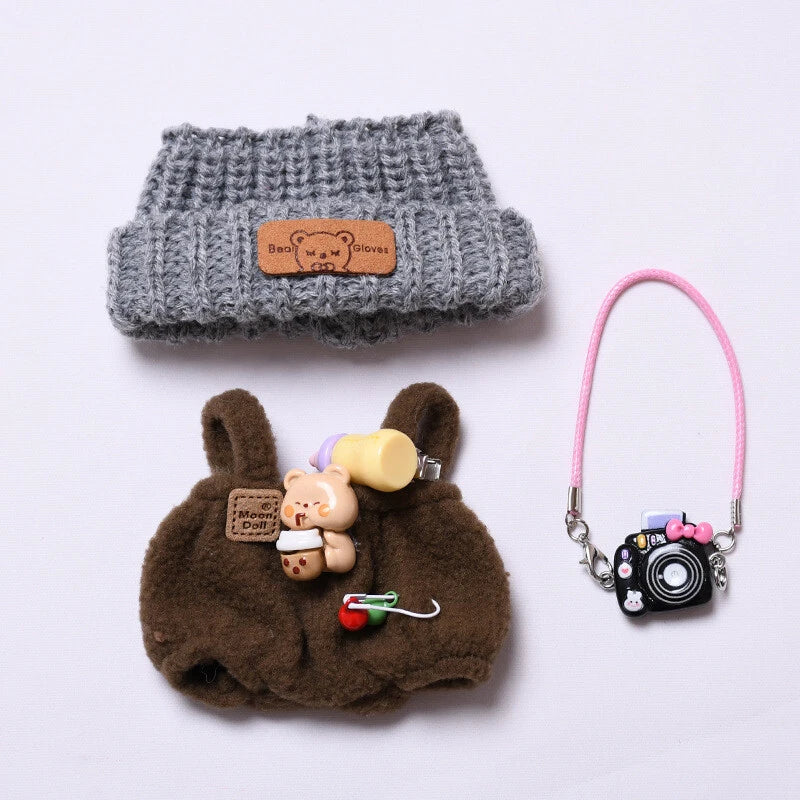 Labubu Brown Clothes The Monsters Plush Doll Corduroy Clothes Outfit Set