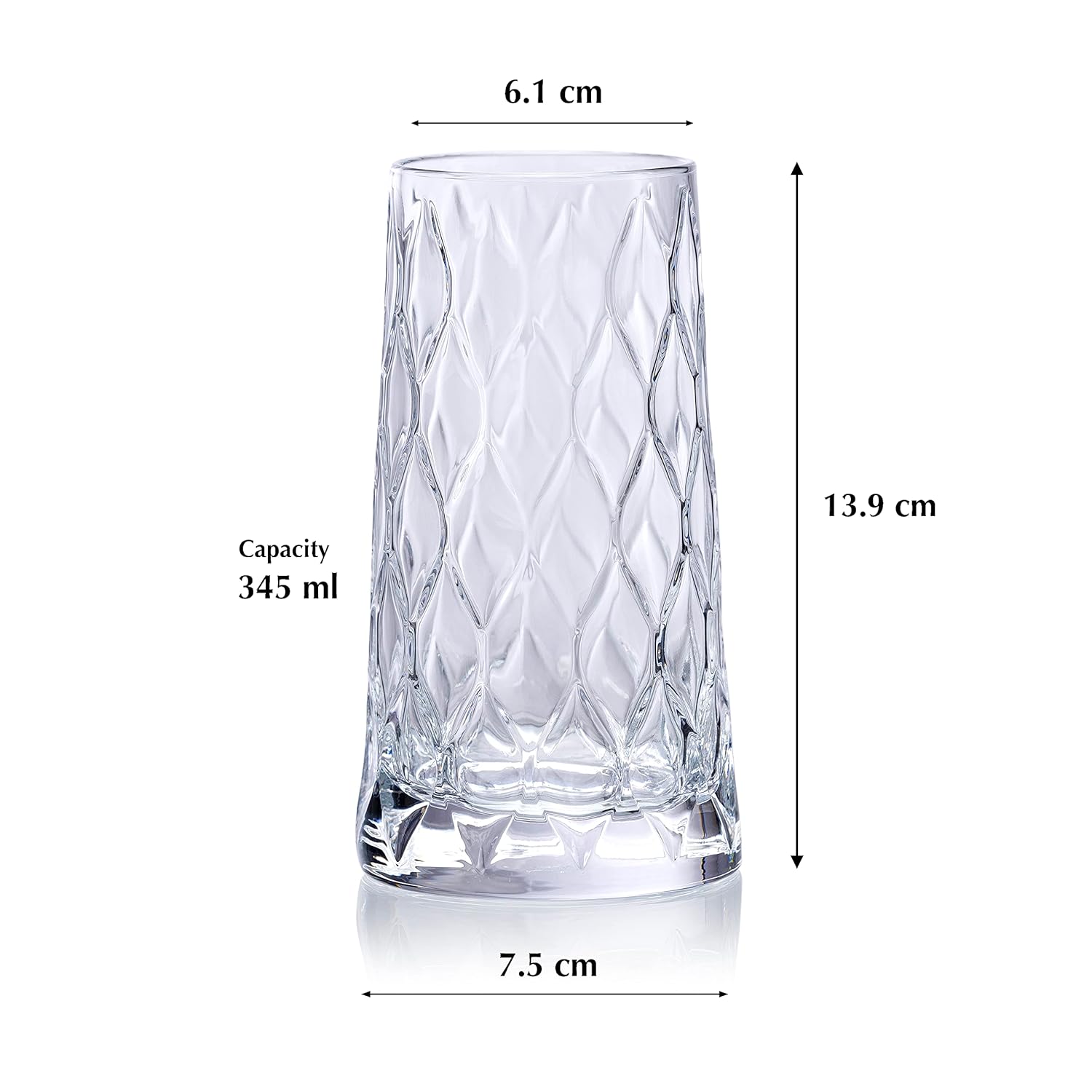 Leafy Long Drink Glass 355ml Pasabahce