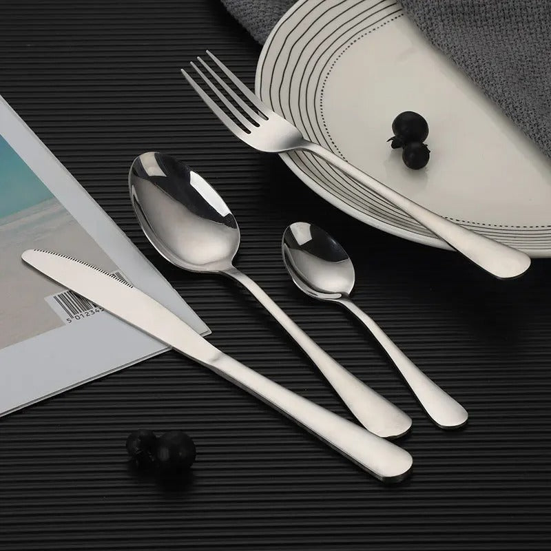 Stainless Steel Cutlery Set - 24 Pcs Silver Premium