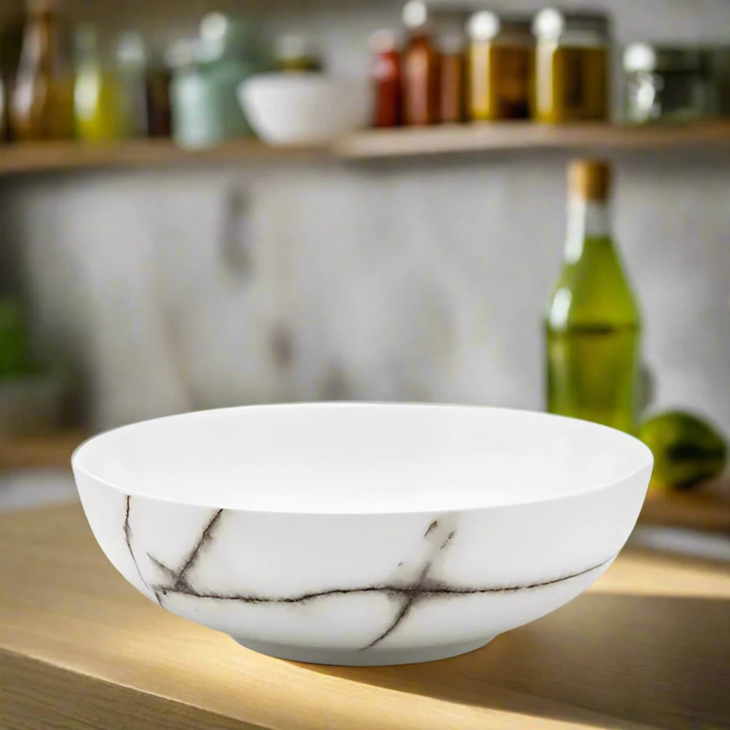 White Marble Enamel Salad Bowl