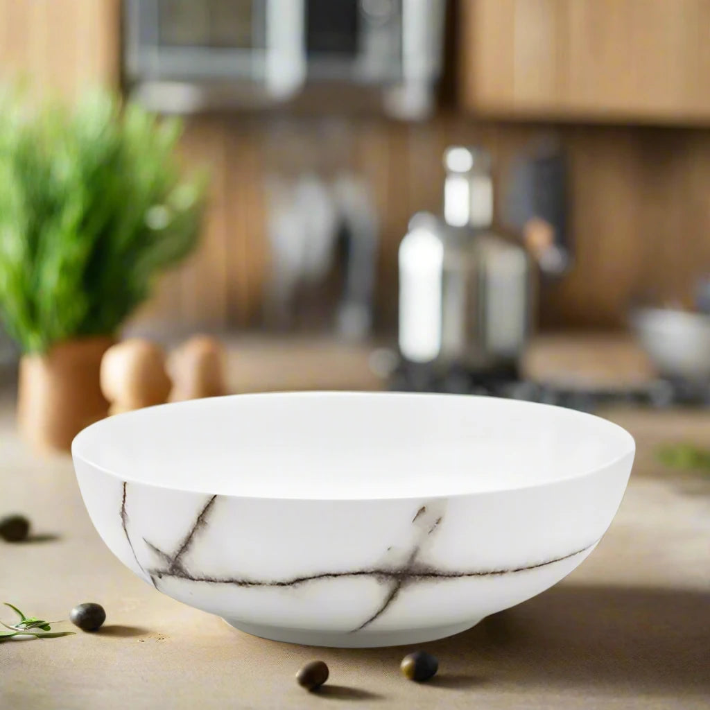 White Marble Enamel Salad Bowl