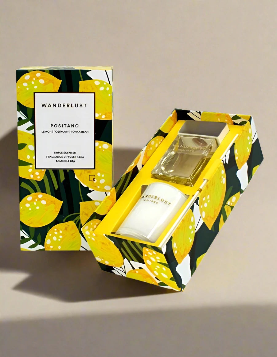 Wanderlust Diffuser & Candle Gift Pack- Positano