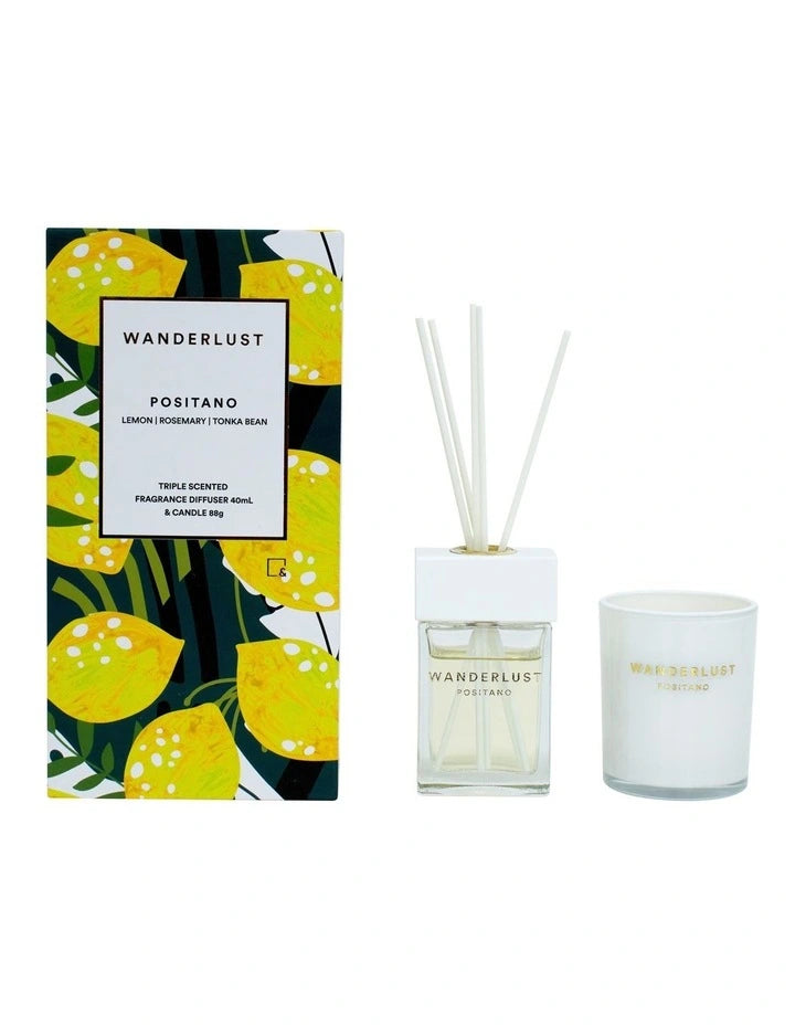 Wanderlust Diffuser & Candle Gift Pack- Positano