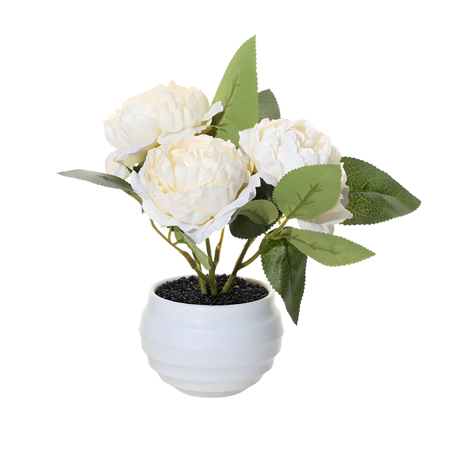 Artificial White Peony in Pot