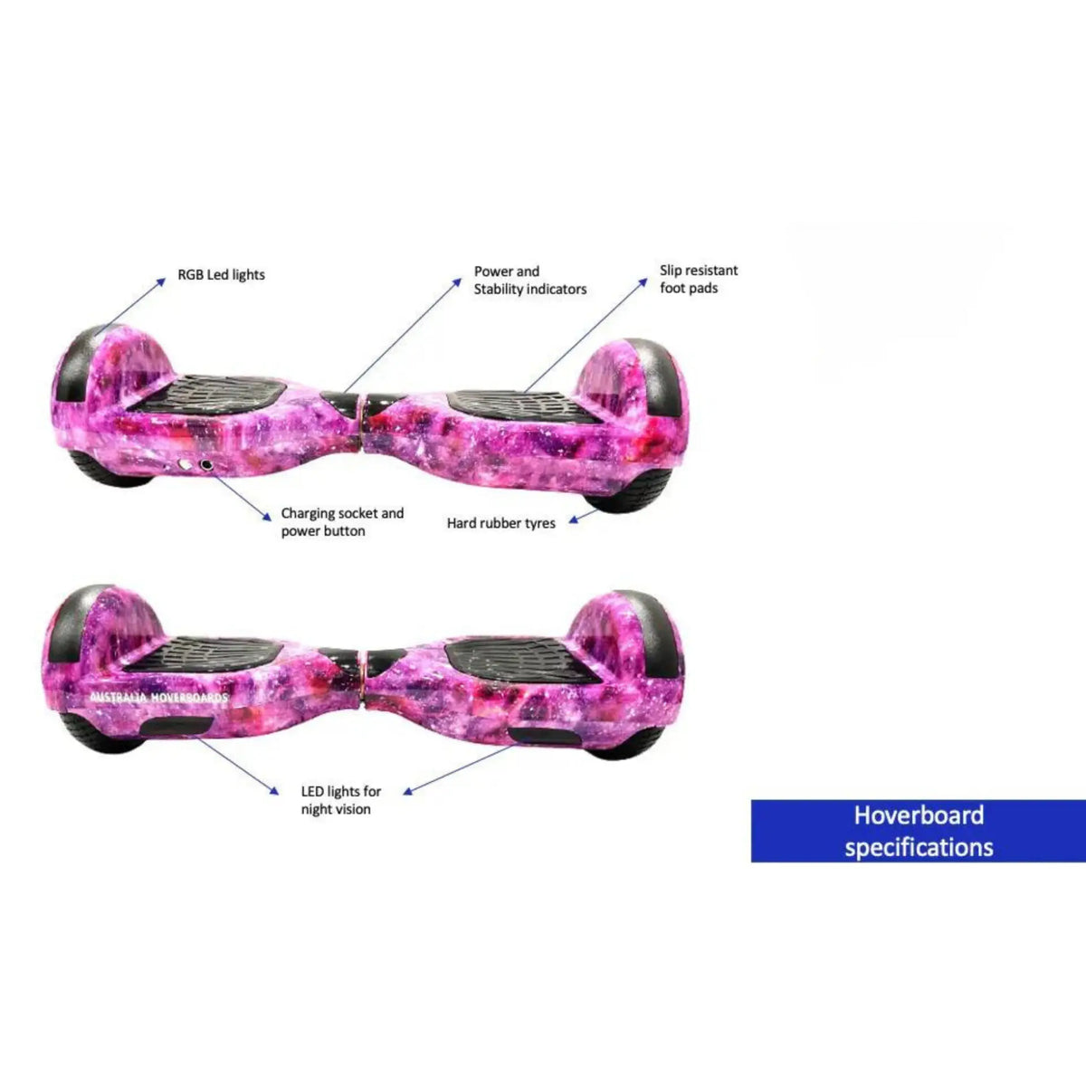 6.5 HoveroorX Australia OFF Road Hoverboard – Electric Galaxy Purple
