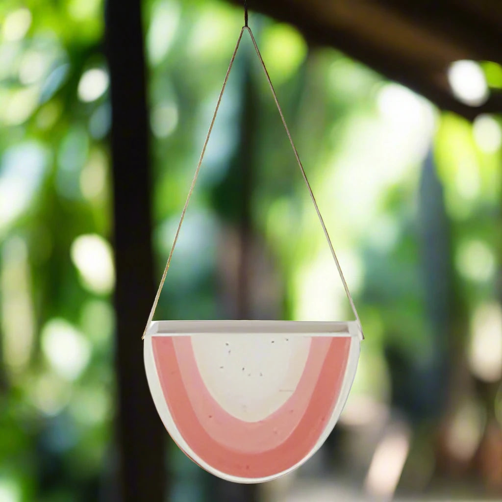 Rainbow Ceramic Hanging Pot | Colorful Plant Hanger