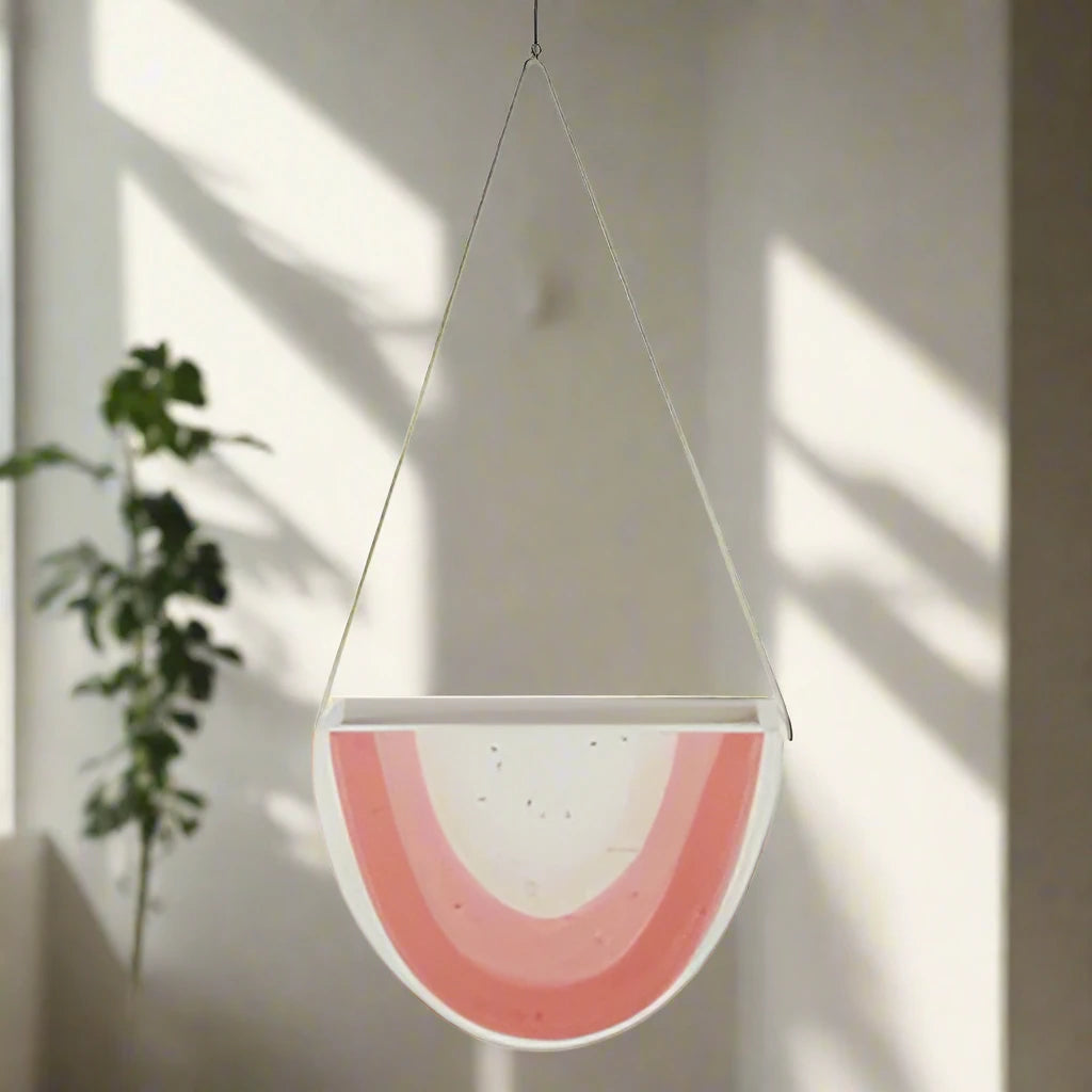 Rainbow Ceramic Hanging Pot | Colorful Plant Hanger