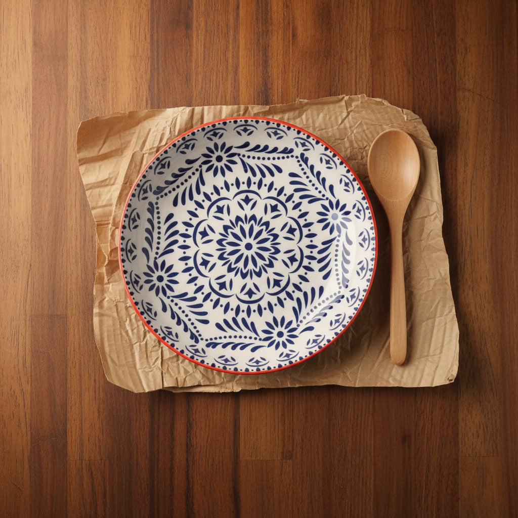 Moroccan Style Shallow Salad Bowl - 22.5 cm