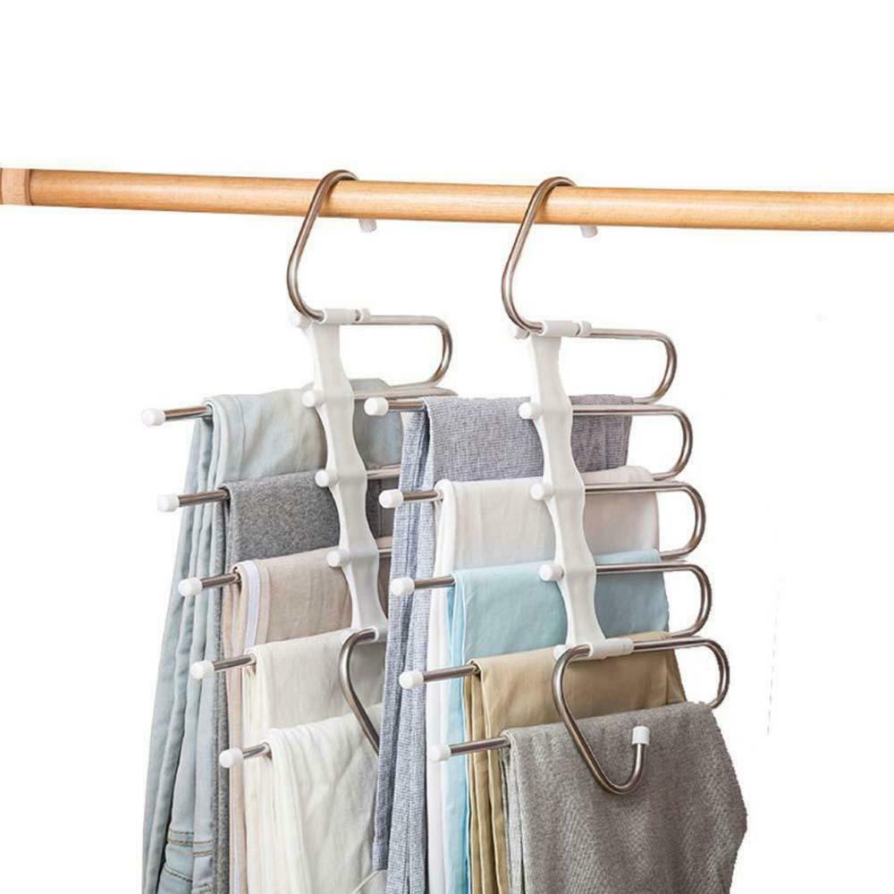5 in 1 Multi-functional Pants rack Stainless-Steel Wardrobe Magic Hanger