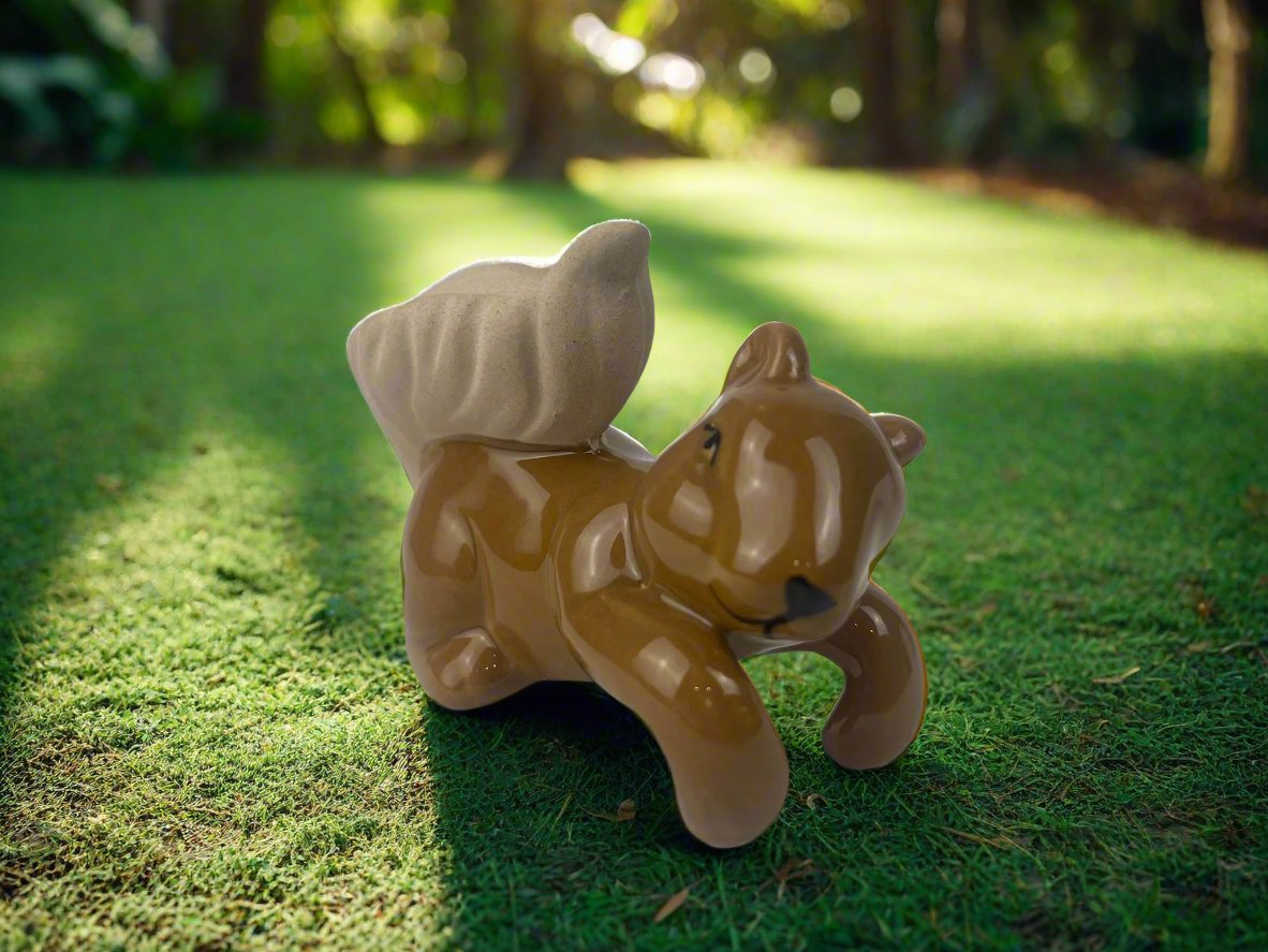 Cute Squirrel Planter Sitter | Outdoor Pot Decoration