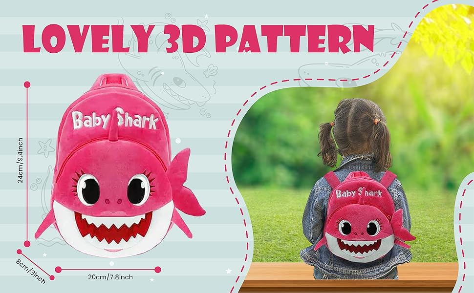 Pink &#39;Baby Shark&#39; backpack 