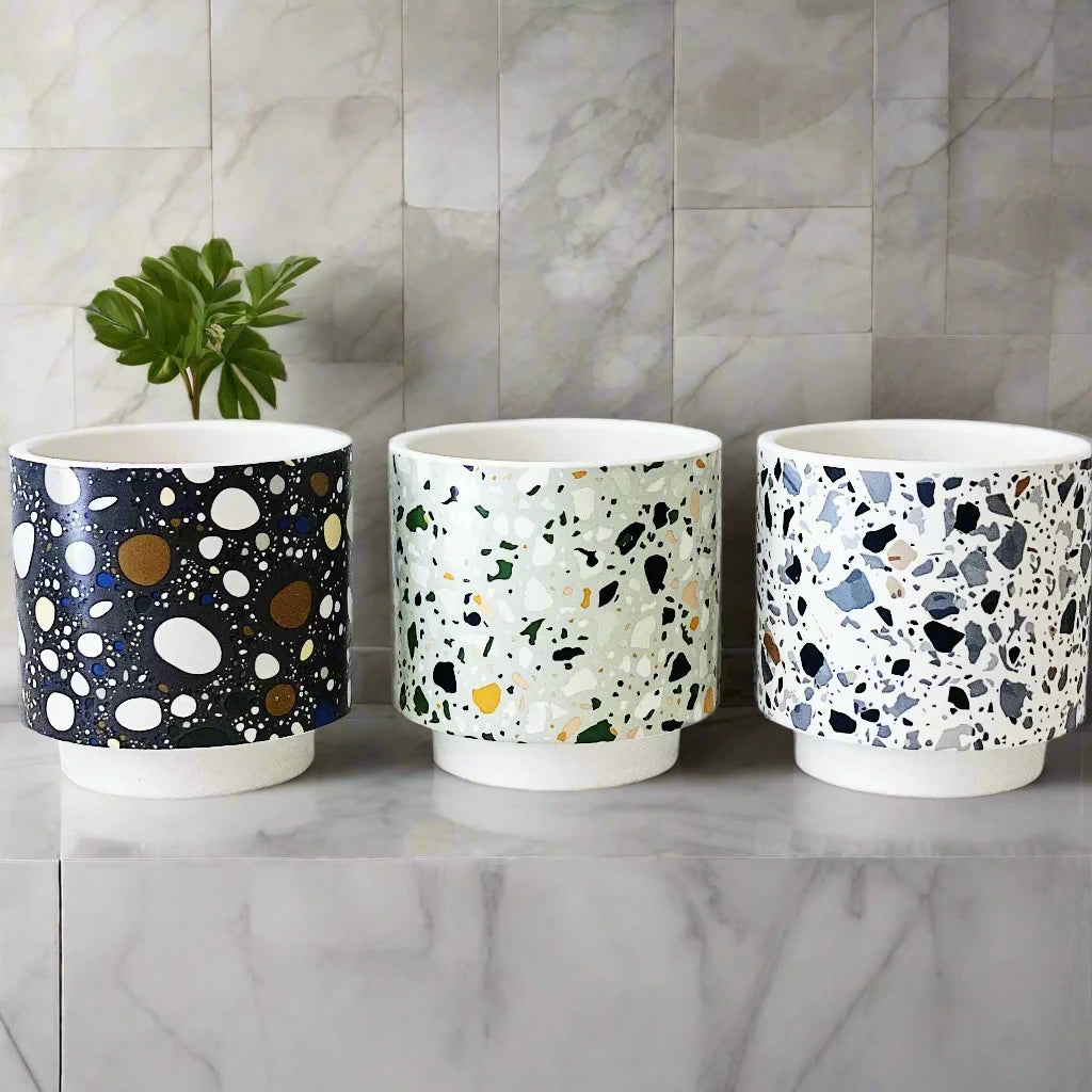 Terrazzo Pot Medium | Decorative Plant Container | Home Decor