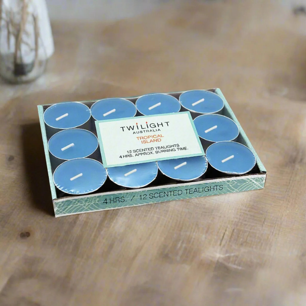 NEW Scented Pillar Candle Shore Breeze & Sage Frost Green Blue Candle