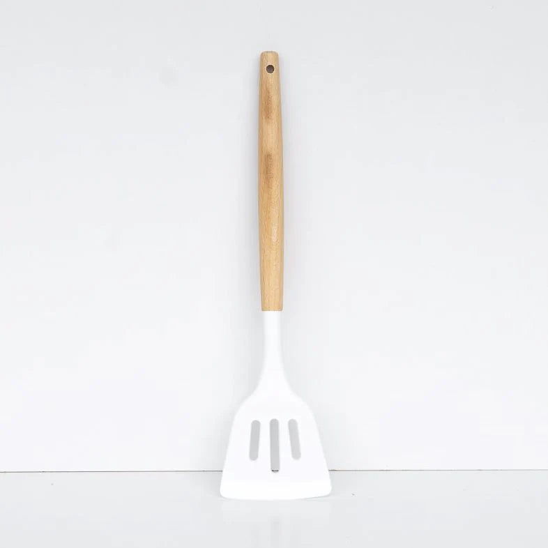 Accent Acacia Handle Silicone Slotted Lifter