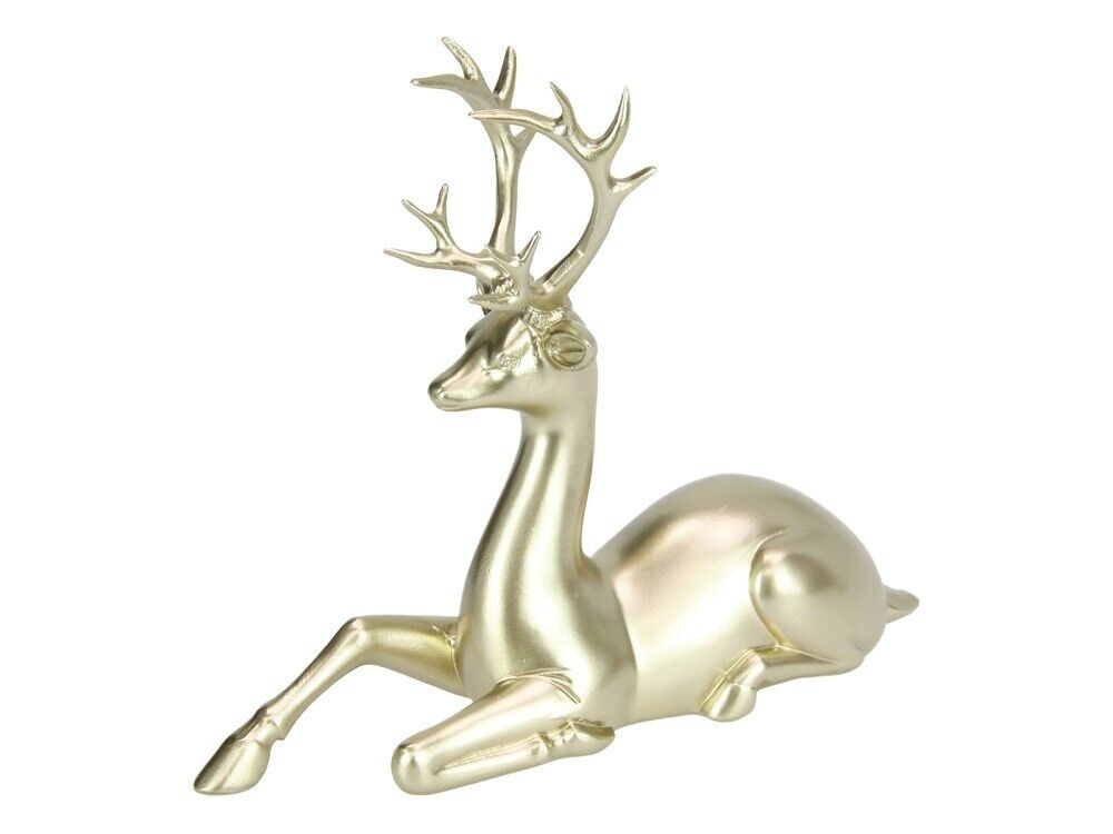Sitting Champagne Colour Reindeer Ornament