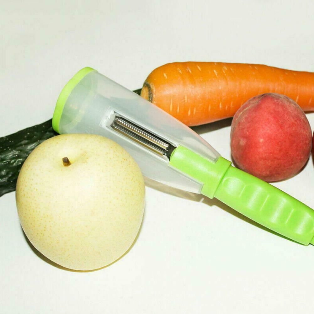 Multifunction Fruit Vegetable Storage Peeler - Peeler With Trash Can - GREEN