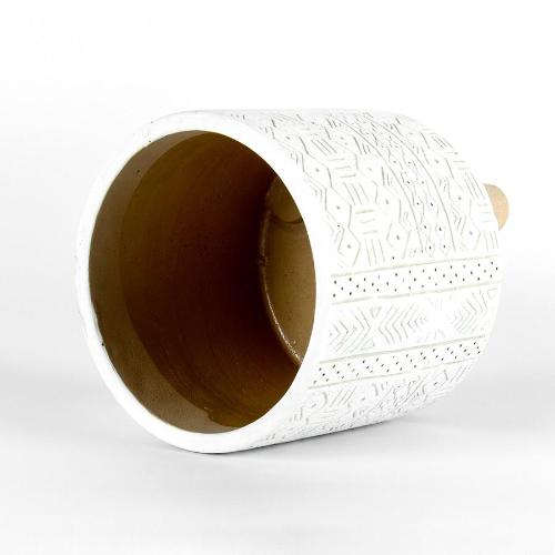 Handmade White Tribal Pots | Rustic Planters 