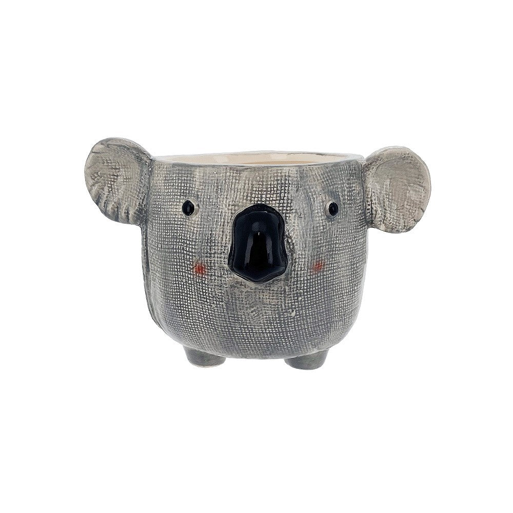 Add some fun to your garden with our Kai Koala Ceramic Pot. This gorgeous pot is fun, colourful and a great addition to any home or garden. 17.5x14.2x12cm. Ceramic, drainage hole and plug.  | Bliss Gifts &amp; Homewares | Unit 8, 259 Princes Hwy Ulladulla | South Coast NSW | Online Retail Gift &amp; Homeware Shopping | 0427795959, 44541523. 