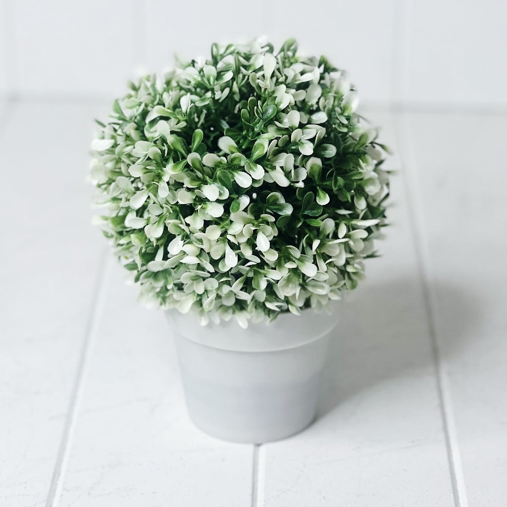 Bring a touch of greenery into your home with our gorgeous Artificial Boxwood Ball in Grey Pot. Perfect for a windowsill display or to liven up a bathroom or bedroom, without the hassle of maintenance. Three gorgeous styles to choose from. | Bliss Gifts &amp; Homewares | Unit 8, 259 Princes Hwy Ulladulla | South Coast NSW | Online Retail Gift &amp; Homeware Shopping | 0427795959, 44541523
