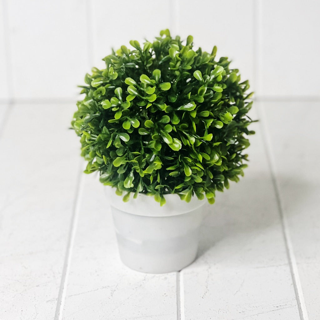 Bring a touch of greenery into your home with our gorgeous Artificial Boxwood Ball in Grey Pot. Perfect for a windowsill display or to liven up a bathroom or bedroom, without the hassle of maintenance. Three gorgeous styles to choose from. | Bliss Gifts &amp; Homewares | Unit 8, 259 Princes Hwy Ulladulla | South Coast NSW | Online Retail Gift &amp; Homeware Shopping | 0427795959, 44541523
