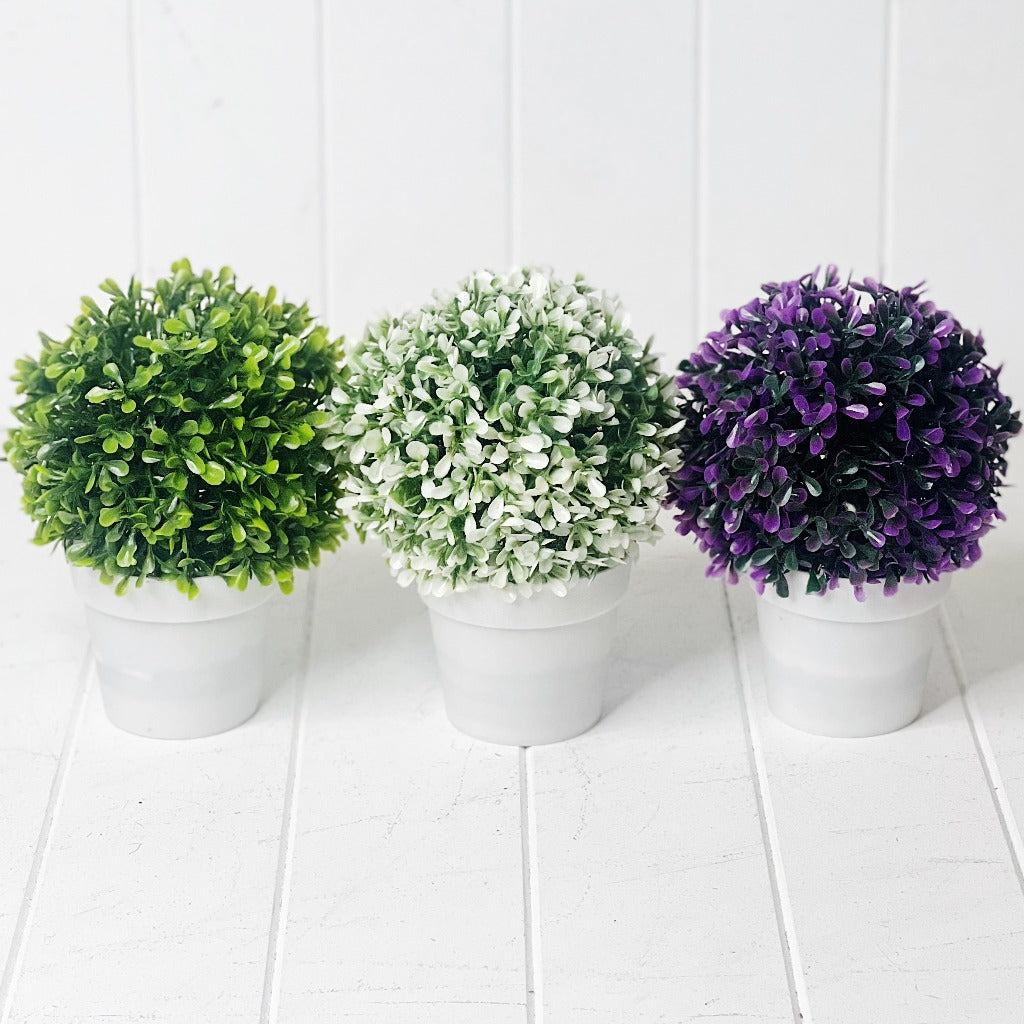 Bring a touch of greenery into your home with our gorgeous Artificial Boxwood Ball in Grey Pot. Perfect for a windowsill display or to liven up a bathroom or bedroom, without the hassle of maintenance. Three gorgeous styles to choose from. | Bliss Gifts & Homewares | Unit 8, 259 Princes Hwy Ulladulla | South Coast NSW | Online Retail Gift & Homeware Shopping | 0427795959, 44541523