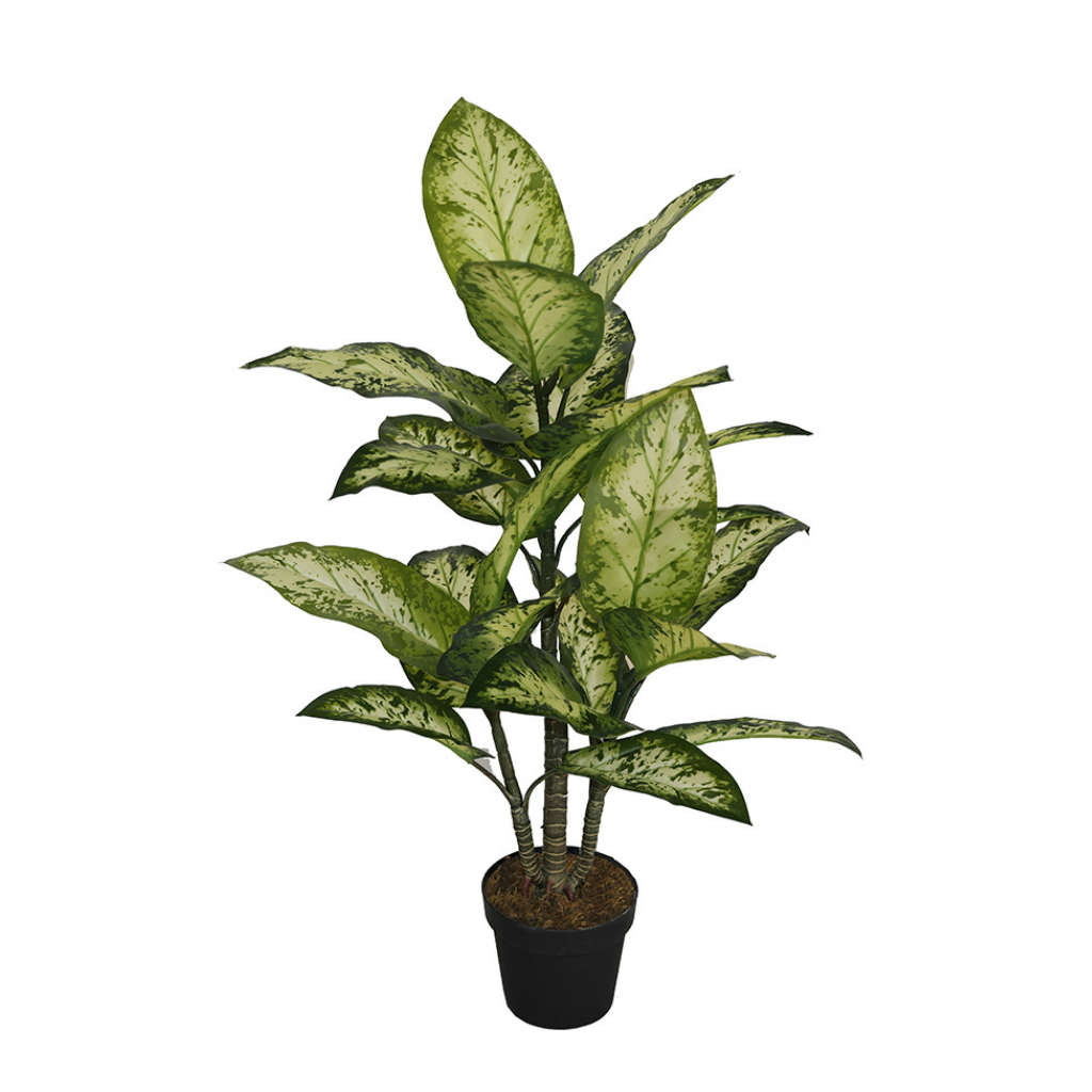 Artificial Dumb Cane Plant In Pot Fake Flower Garden 93 cm
