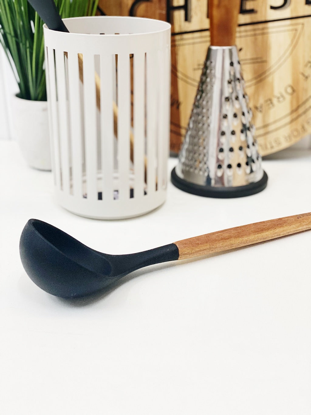 Bialetti St Clare Acacia Handle Silicone Ladle - Kitchen Utensils - black silicone head - heat resistant up to 500degrees - solid acacia handle |Bliss Gifts &amp; Homewares - Unit 8, 259 Princes Hwy Ulladulla - Shop Online &amp; In store - 0427795959, 44541523 - Australia wide shipping