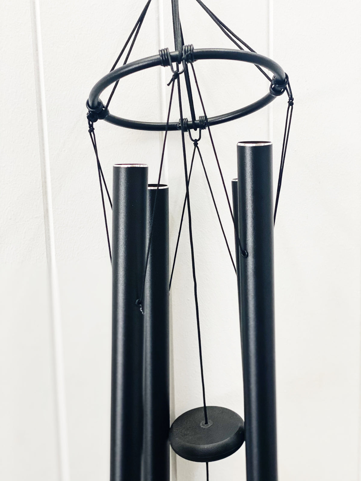 Our bold and beautiful Black Metal Harmonious Tuned Wind Chime features 5 large tubes in all different sizes to give different sounds to your outdoor space. With a strong hook at the top, this stunning wind chime gives off beautiful sound an energy. 85cm.| Bliss Gifts &amp; Homewares | Unit 8, 259 Princes Hwy Ulladulla | South Coast NSW | Online Retail Gift &amp; Homeware Shopping | 0427795959, 44541523