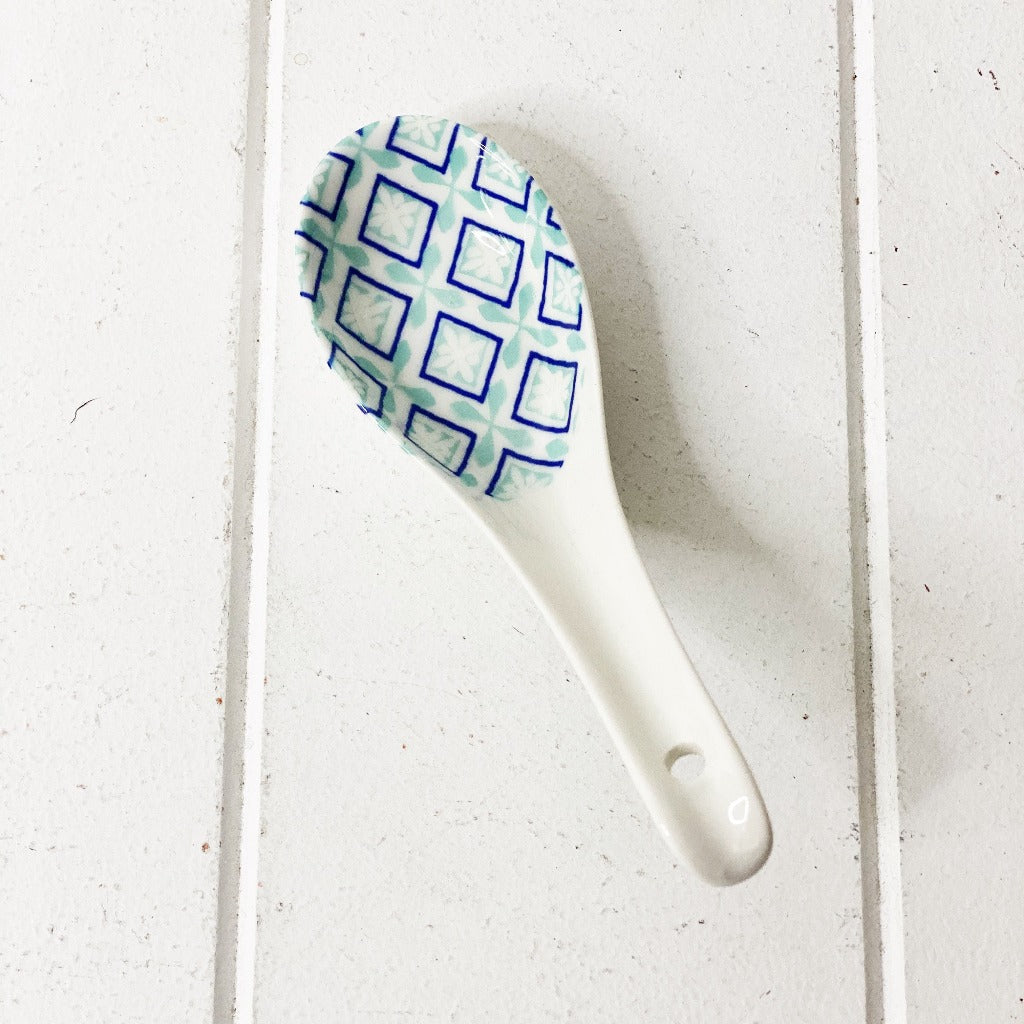 Moroccan Style Ceramic Spoon - Moroccan Style Dinnerware - Mix &amp; Match - 13x4cm - wide range of colours and patterns - mix and match - Commercial Grade quality - Bliss Gifts &amp; Homewares - Unit 8, 259 Princes Hwy Ulladulla - Shop Online - 0427795959, 44541523 - Australia wide shipping