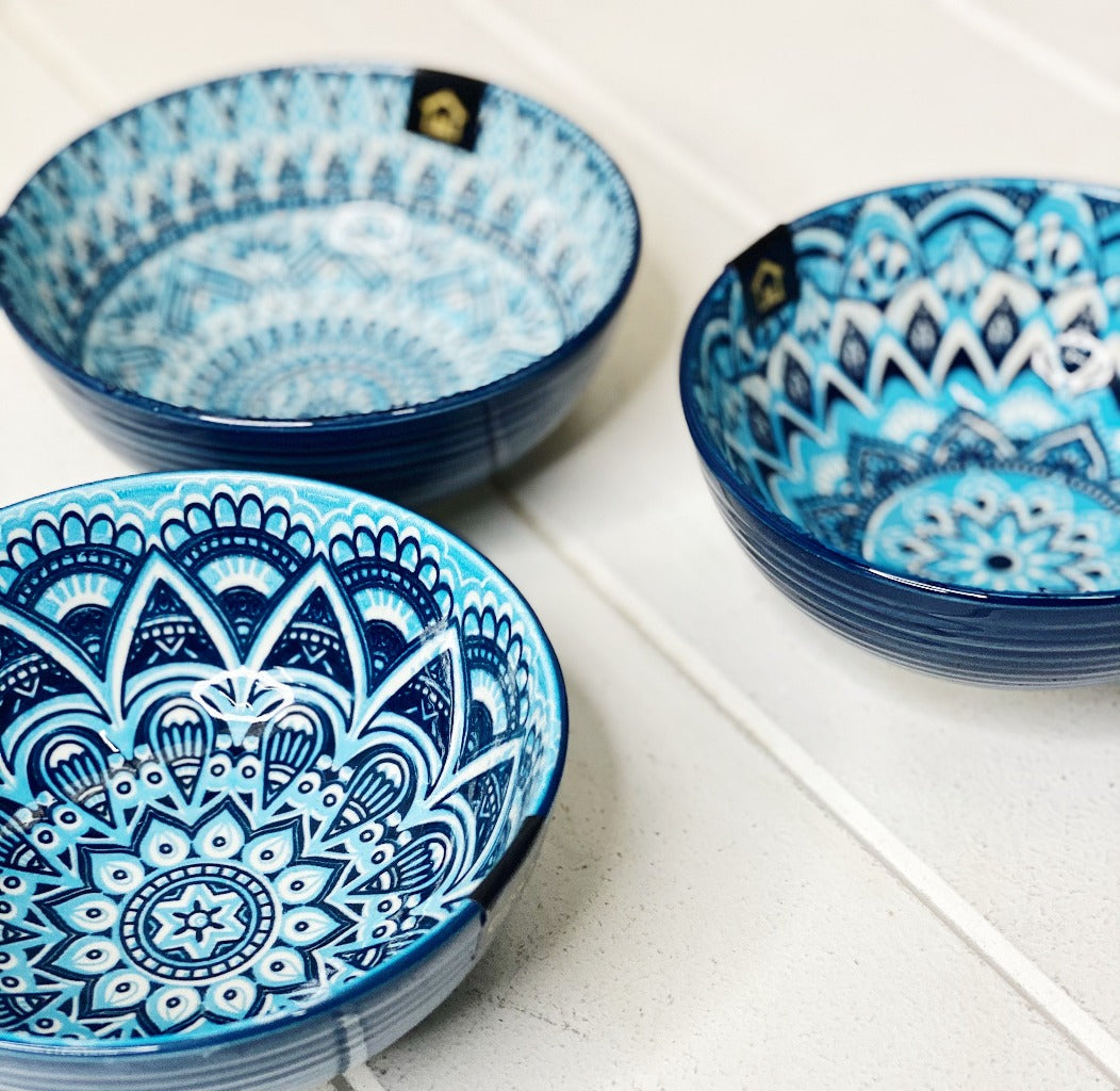 Bring the bright blue tones of the Mediterranean into your dining room with our Casablanca Dining collection - Rice Bowl. Beautiful pieces of serving ware that will have you entertaining for years to come. Shop online or instore. AfterPay available. Australia wide Shipping. | Bliss Gifts &amp; Homewares | Unit 8, 259 Princes Hwy Ulladulla | South Coast NSW | 0427795959, 44541523