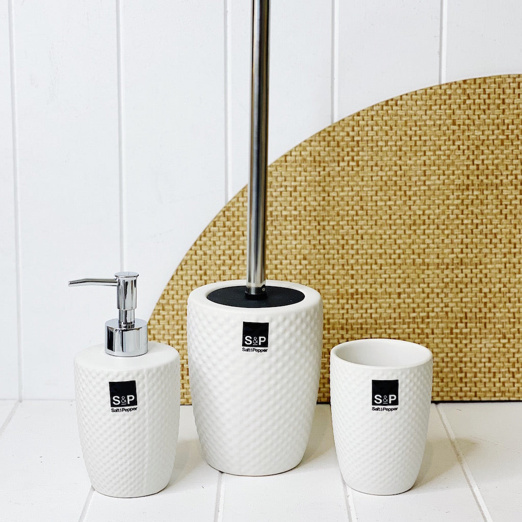 Salt&amp;Pepper | EMBOSS | Dispenser | Bathroom Accessories | Stockists of Salt &amp; Pepper | Bliss Gifts &amp; Homewares | Unit 8, 259 Princes Hwy Ulladulla | South Coast NSW | Online Retail Gift &amp; Homeware Shopping | 0427795959, 44541523