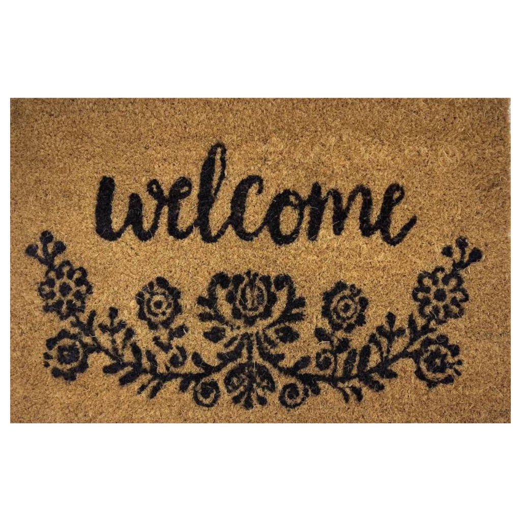 Our Floral Welcome Door Mat is the perfect way to create a welcoming feel to your home before your guests even step foot inside with its beautiful design. Made from Natural coir fibres. PVC backing. Measures: 40x60x1.5cm.| Bliss Gifts &amp; Homewares | Unit 8, 259 Princes Hwy Ulladulla | South Coast NSW | Online Retail Gift &amp; Homeware Shopping | 0427795959, 44541523