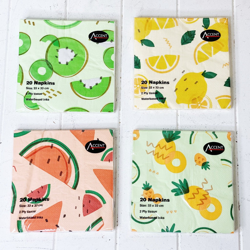 Bring colour to your next event with our gorgeous Fruity Summer Napkins. Whether you need napery for an event or party, or are just looking for a small gift, or everyday use the Fruity Summer Napkins range has something for everyone.| Bliss Gifts &amp; Homewares | Unit 8, 259 Princes Hwy Ulladulla | South Coast NSW | Online Retail Gift &amp; Homeware Shopping | 0427795959, 44541523