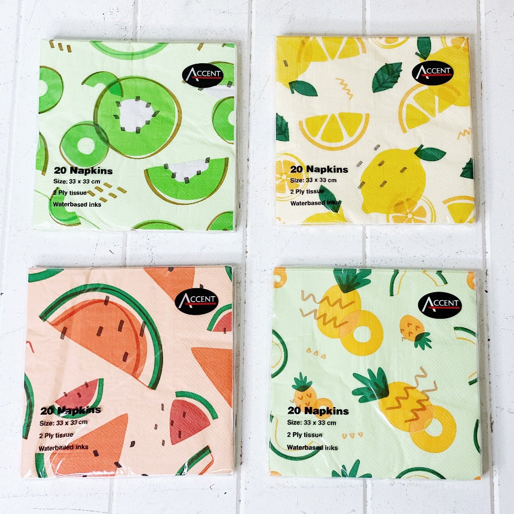 Bring colour to your next event with our gorgeous Fruity Summer Napkins. Whether you need napery for an event or party, or are just looking for a small gift, or everyday use the Fruity Summer Napkins range has something for everyone.| Bliss Gifts & Homewares | Unit 8, 259 Princes Hwy Ulladulla | South Coast NSW | Online Retail Gift & Homeware Shopping | 0427795959, 44541523