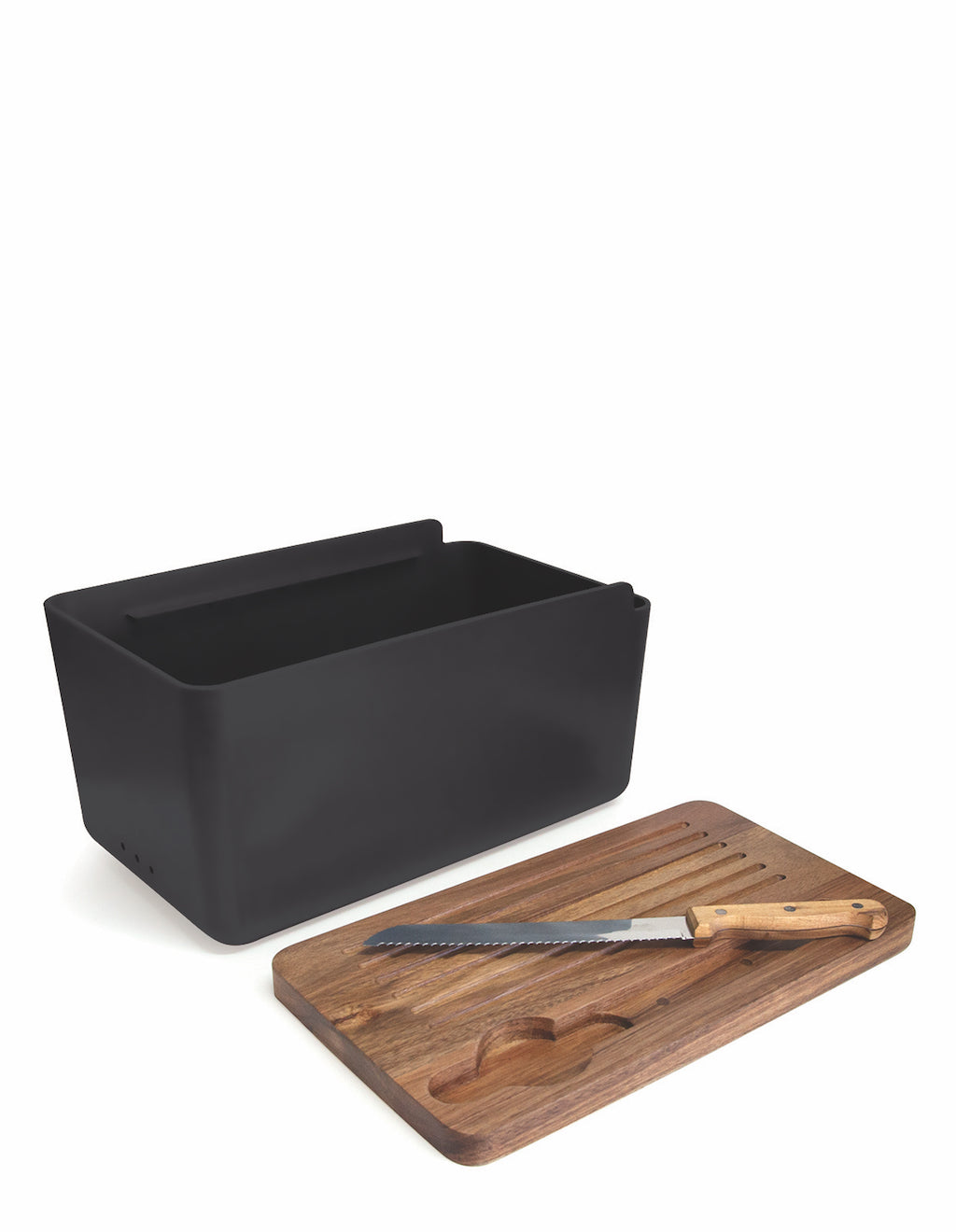 Salt&amp;Pepper&#39;s HUDSON Bread Bin with Wooden Cutting Board is the result of a beautiful combination of acacia wood and a sleek black stainless steel base - Includes bread bin, chopping board and bread knife | Shop online or in-store | AfterPay available | Australia wide Shipping | Unit 8, 259 Princes Hwy Ulladulla | South Coast NSW | 0427795959, 44541523
