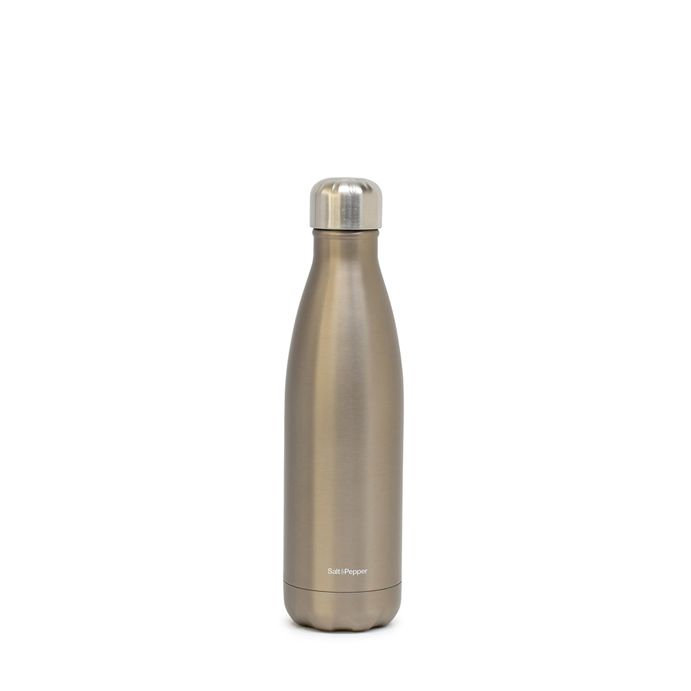 Stay hydrated on-the-go with salt&pepper's 500ml Hydra Water Bottle in Metallic Mink. Perfect for the office, working out or away on weekend trips, this double-walled vacuumed-insulated stainless-steel bottle will keep your beverages hot or cold for longer.| Bliss Gifts & Homewares | Unit 8, 259 Princes Hwy Ulladulla | South Coast NSW | Online Retail Gift & Homeware Shopping | 0427795959, 44541523