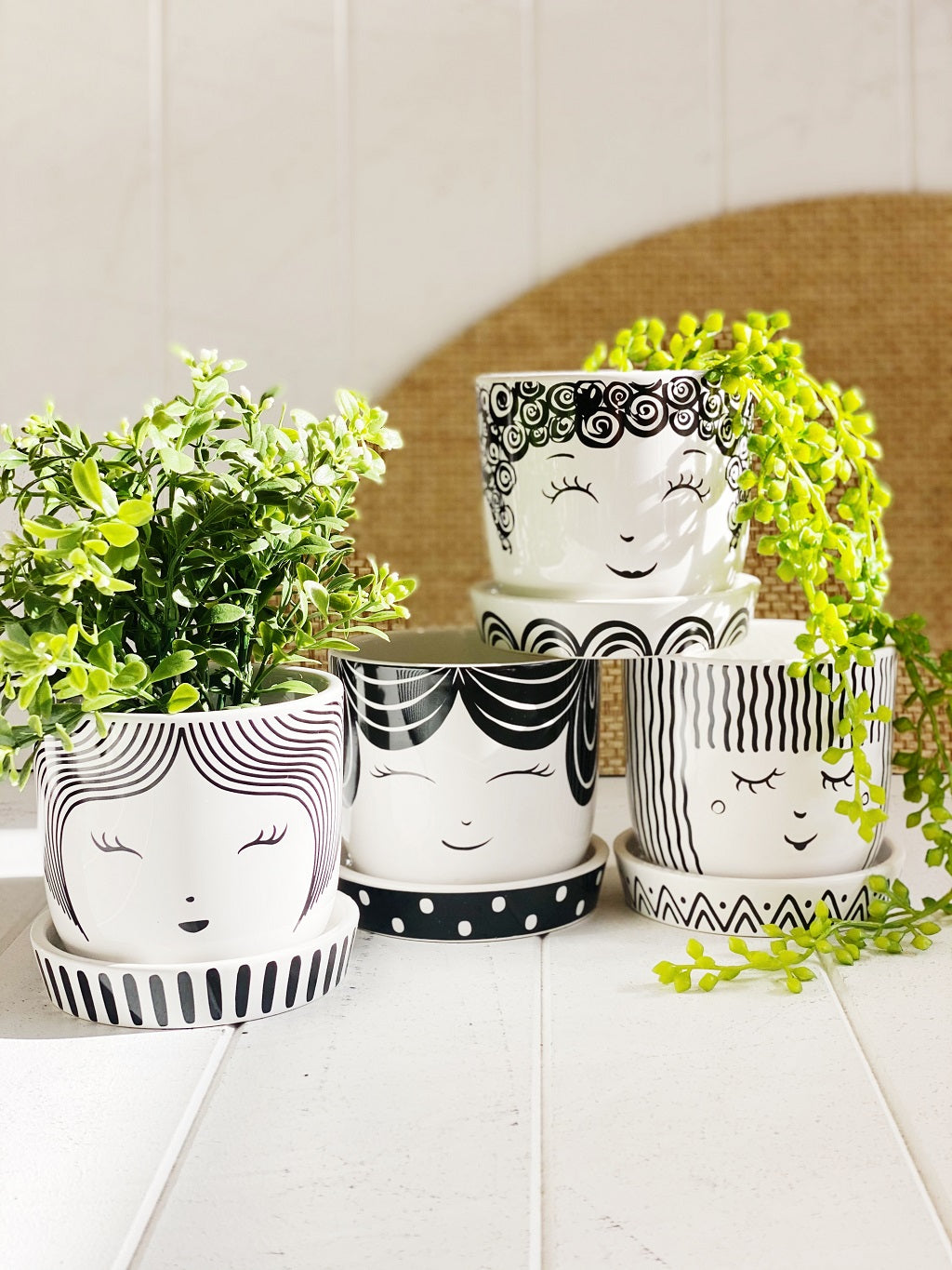 Our quirky black and white Hipster Face pots are full of personality and style. Perfect for having fun while displaying your favourite plants, they look great on a window sill or on a shelf. Four fun styles to choose from. Shop online. AfterPay available. Australia wide Shipping | Bliss Gifts & Homewares - Unit 8, 259 Princes Hwy Ulladulla - 0427795959, 44541523 
