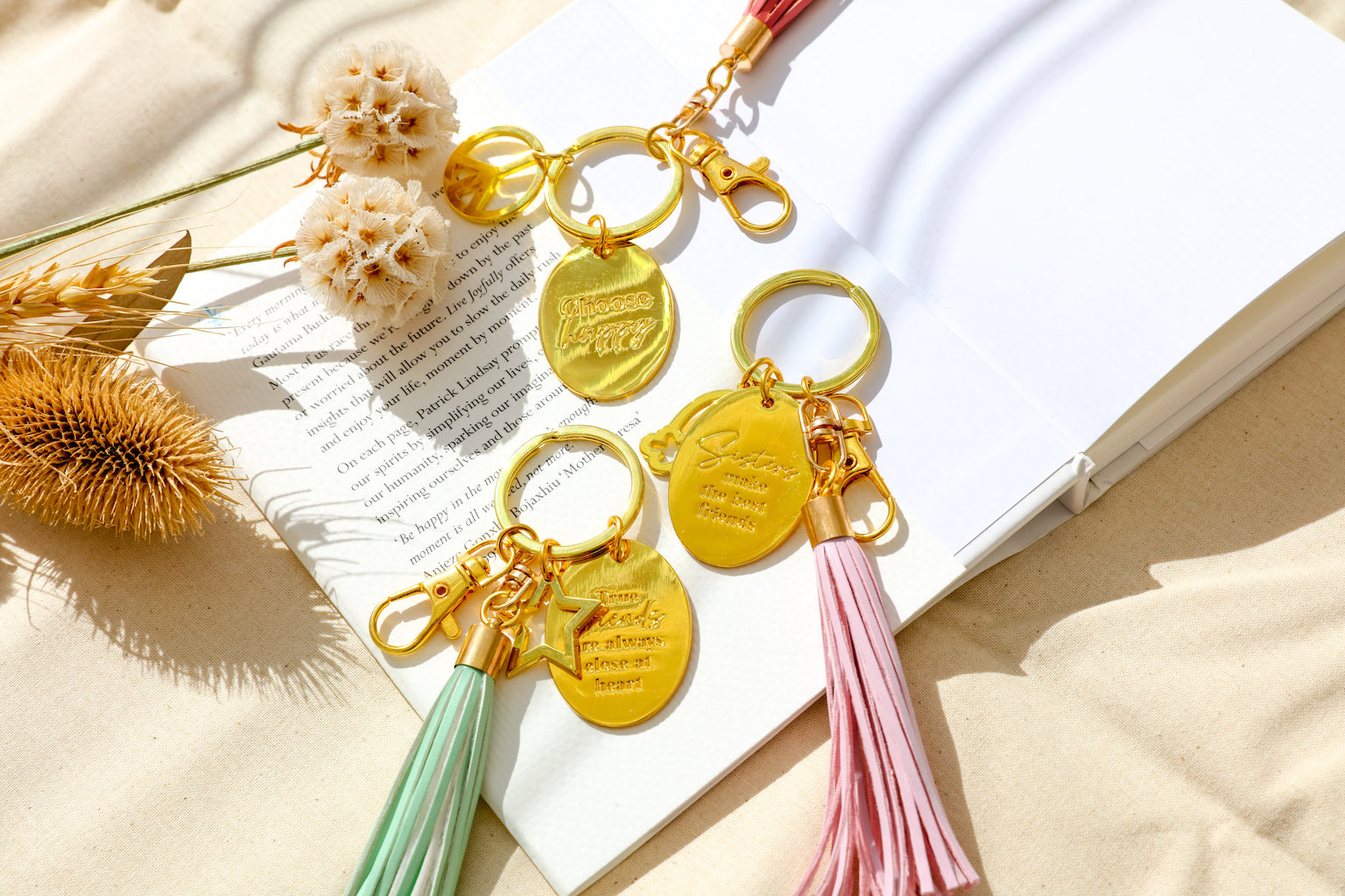 Our range of Inspirational Keychains were designed to inspire, uplift and empower. These stylish keychains feature a meaningful engraved quote, adorable charm and colourful tassel that will sit pretty amongst your keys.| Bliss Gifts & Homewares | Unit 8, 259 Princes Hwy Ulladulla | South Coast NSW | Online Retail Gift & Homeware Shopping | 0427795959, 44541523