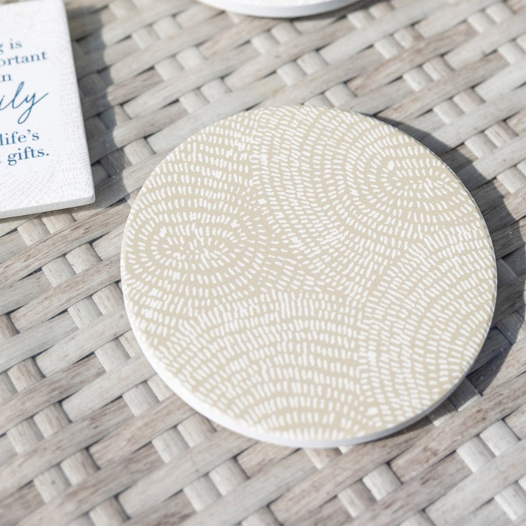 Weaving in a mandala motif, the Island Breeze Ceramic Coaster - Woven offers the perfect balance of on-trend homewares designs that are sure to bring a touch of tranquillity to any space. Printed ceramic coaster with custom design and cork backing.Weaving in a mandala motif, the Island Breeze Ceramic Coaster - Woven offers the perfect balance of on-trend homewares designs that are sure to bring a touch of tranquillity to any space. Printed ceramic coaster with custom design and cork backing.